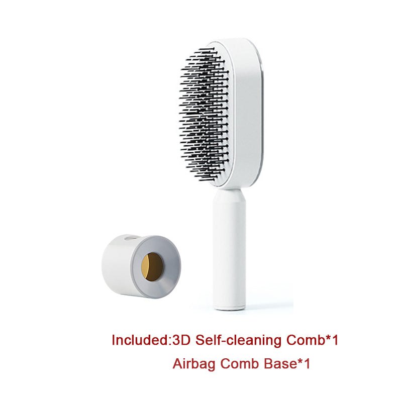 Self-Cleaning Airbag Hair Brush With Scalp Massage, Anti-Static