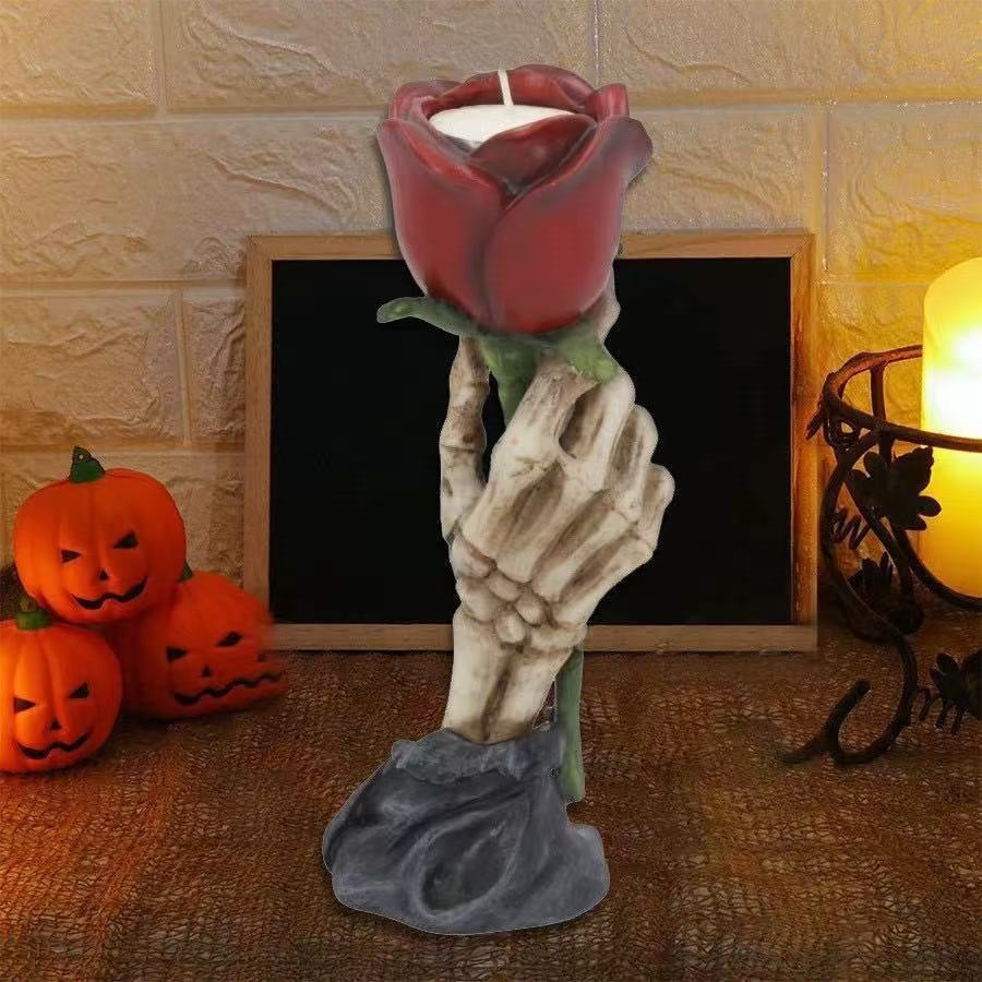 Vintage Romantic Resin Rose Candle Holder For Home Decor