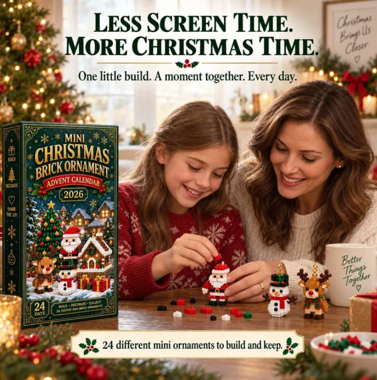 24 Day Mini Brick Advent Calendar Ornament for Christmas