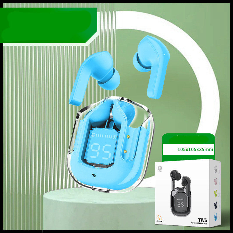 Mini Transparent Wireless Earbuds With LED Power Display