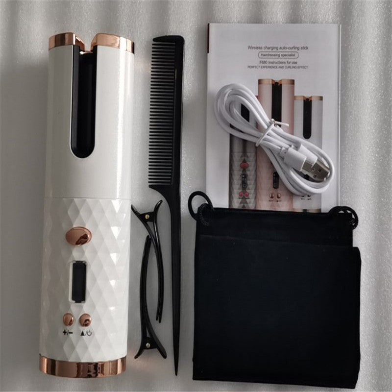 Cordless Automatic Hair Curler, Wireless Rotating Curling Iron