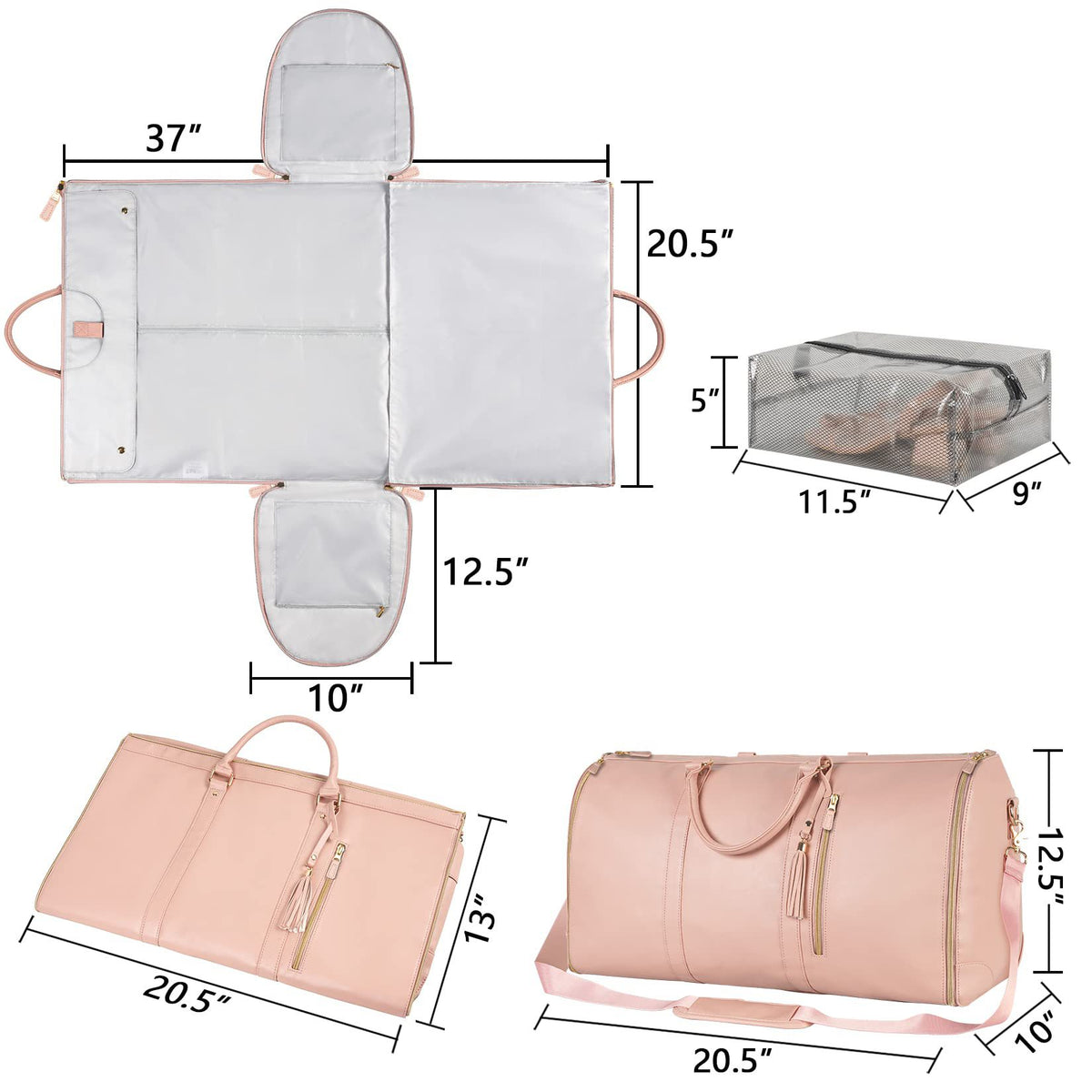 Large Capacity Foldable Travel Duffle Bag, Waterproof Tote