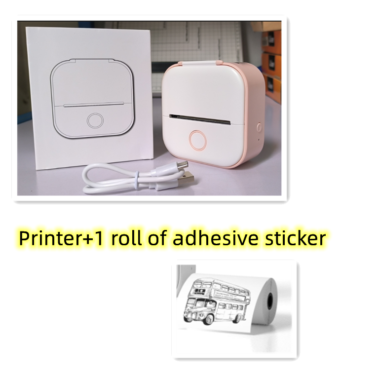 Portable Mini Bluetooth Thermal Label Printer, Inkless Printing