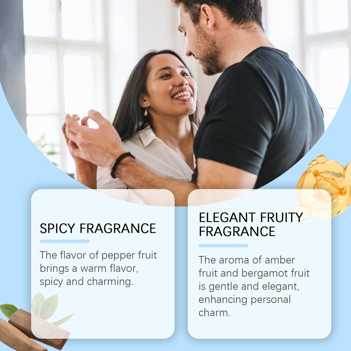 Men's Fruity Fragrance Perfume, 50ml Spray for All Skin Types