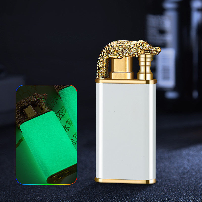 Windproof Metal Gas Lighter With Blue Flame And Double Fire