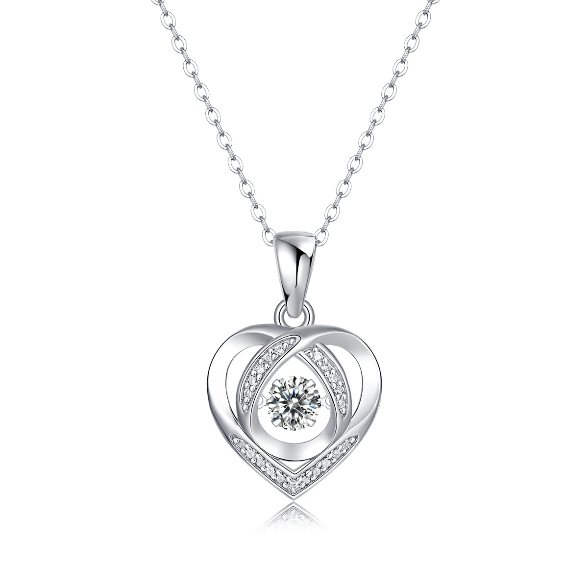 Luxury Heart Pendant Necklace Set with Moissanite Diamond