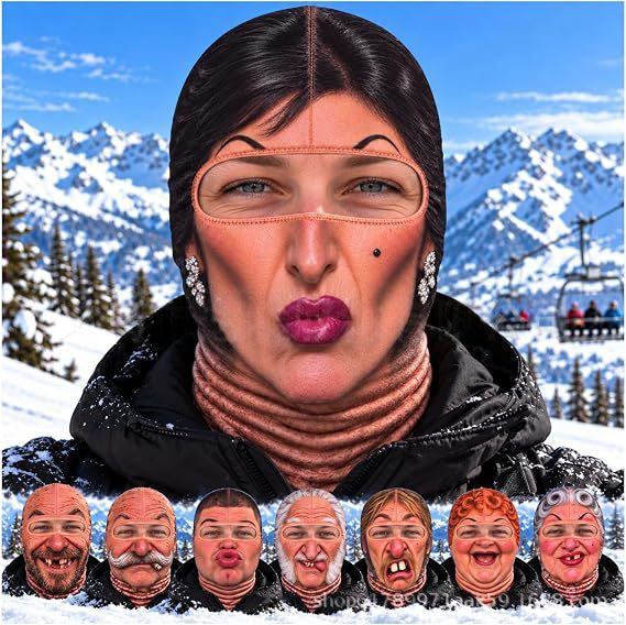 Realistic Winter Balaclava Face Mask, Windproof Fun Costume