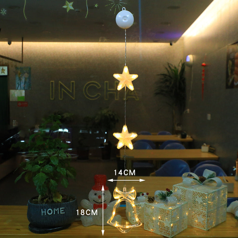 3 Piece LED Christmas Window Hanging Lights with Suction Cup