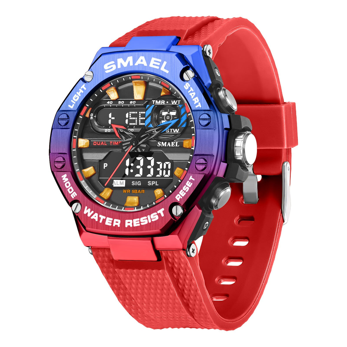 Men's Digital Alloy Electronic Watch with Sporty Style and Clear Display