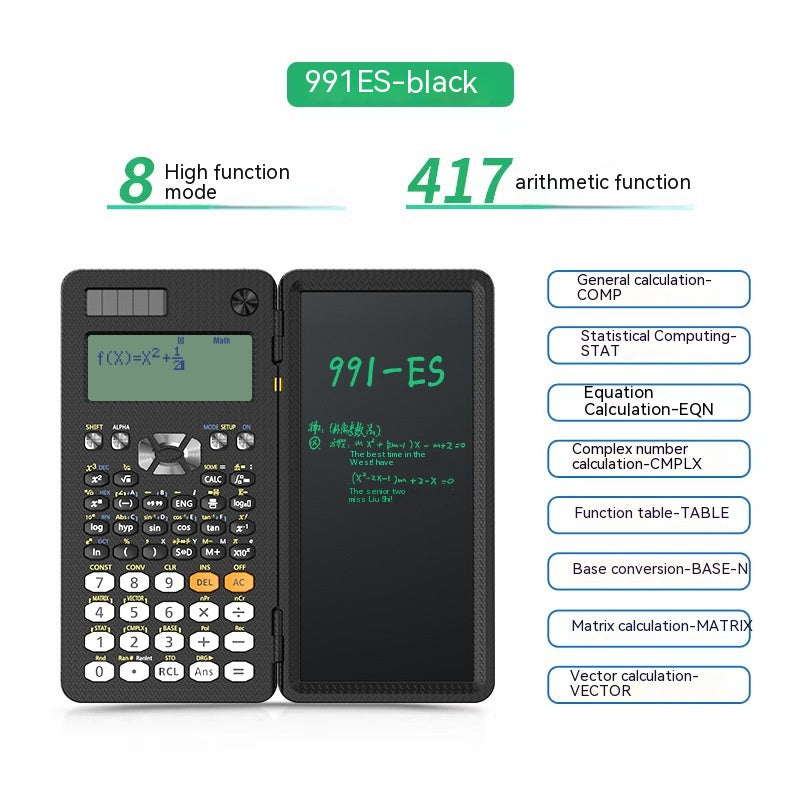 2 In 1 Foldable Scientific Calculator With Handwriting Tablet