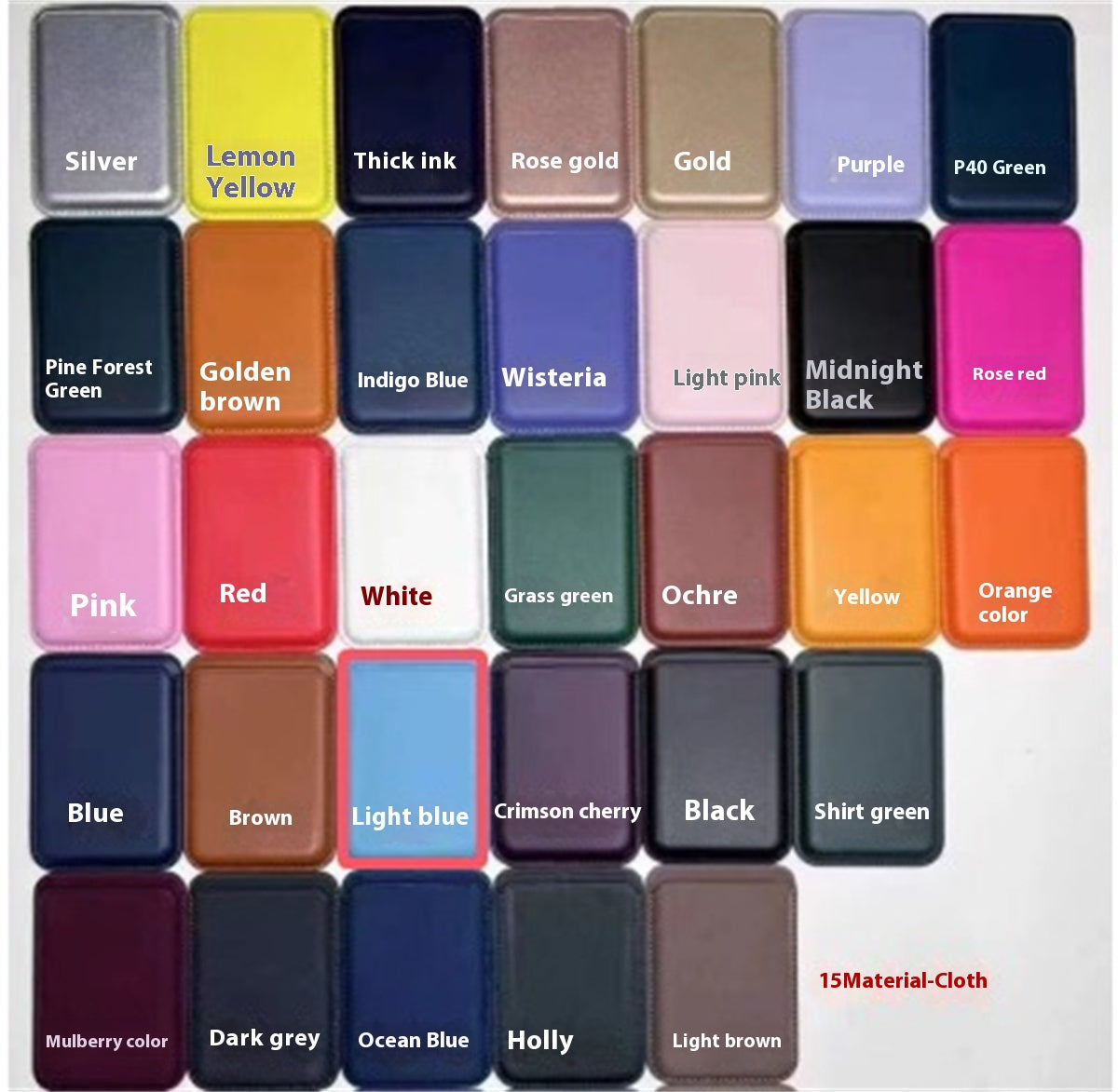 Magnetic Leather Card Holder Wallet Case for Phones in 18 Colours