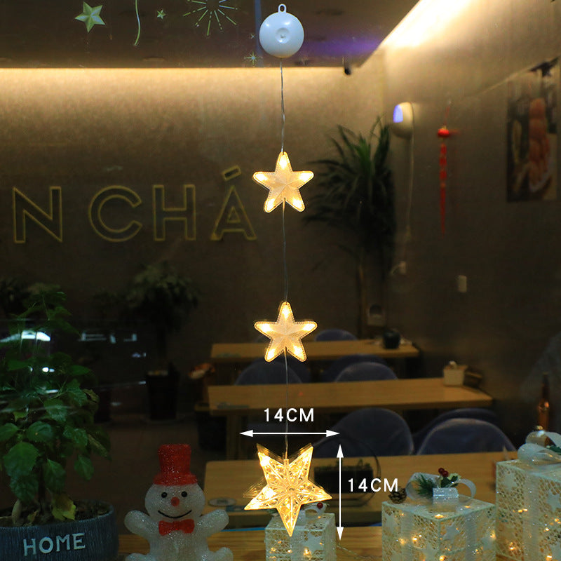3 Piece LED Christmas Window Hanging Lights with Suction Cup