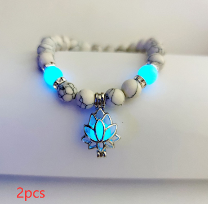 Luminous Lotus Natural Stone Bracelet That Glows in the Dark