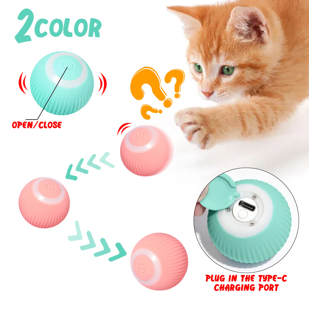 Automatic Rolling Ball Cat Toy With Gravity Rotation