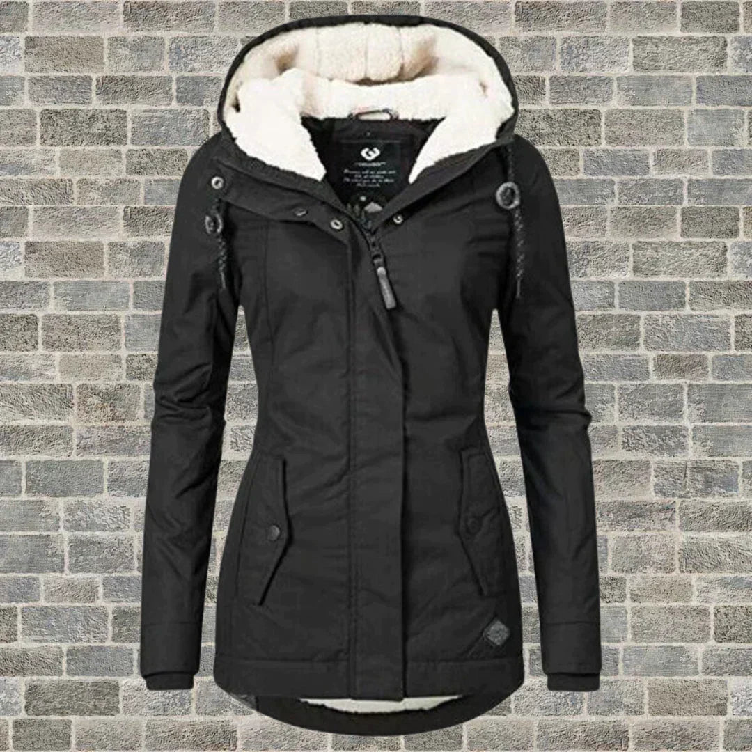 Hooded Coat with Practical Pockets for Autumn and Winter