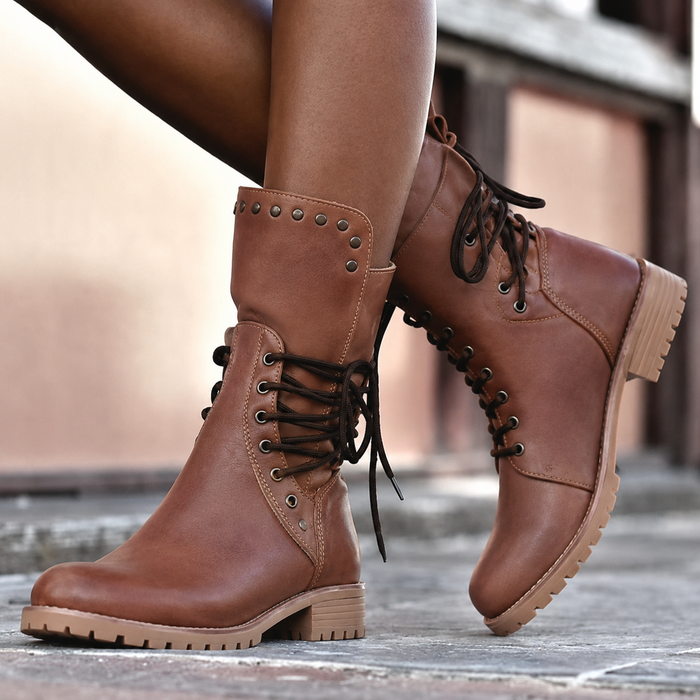 Damen-Schnürboots mit Blockabsatz