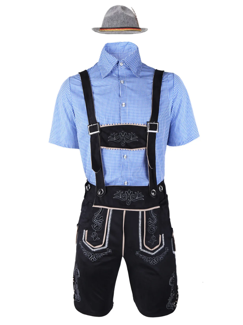 Men's Oktoberfest Lederhosen Costume with Shirt and Braces