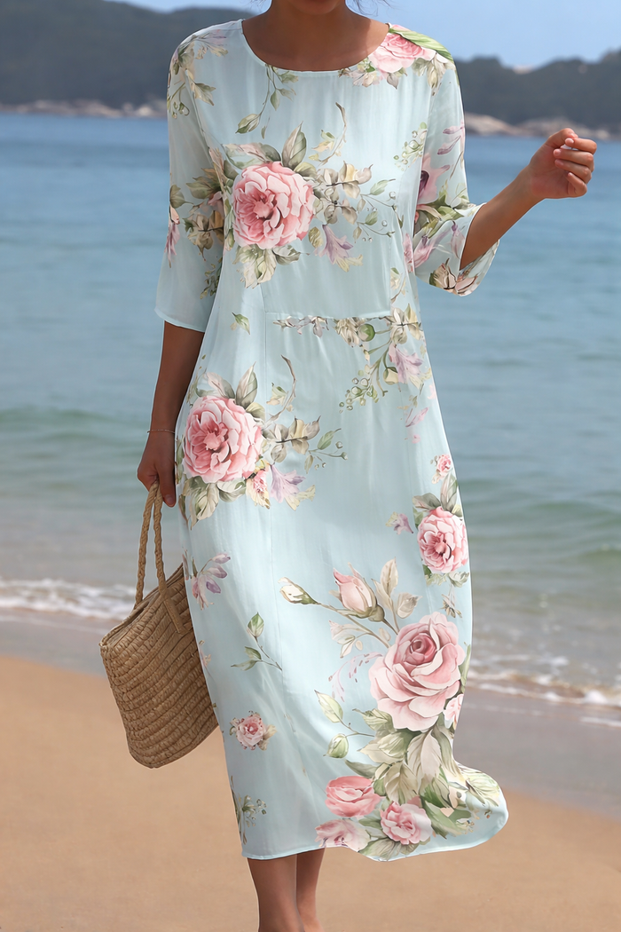 Bella | Élégante robe midi fleurie