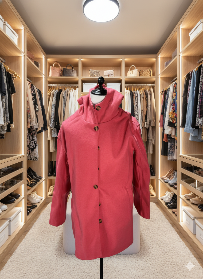 Women's Elegant Windproof Coat with Comfortable Hood