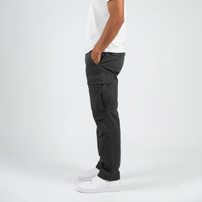 Pantalones cargo de corte holgado para hombre con bolsillos laterales
