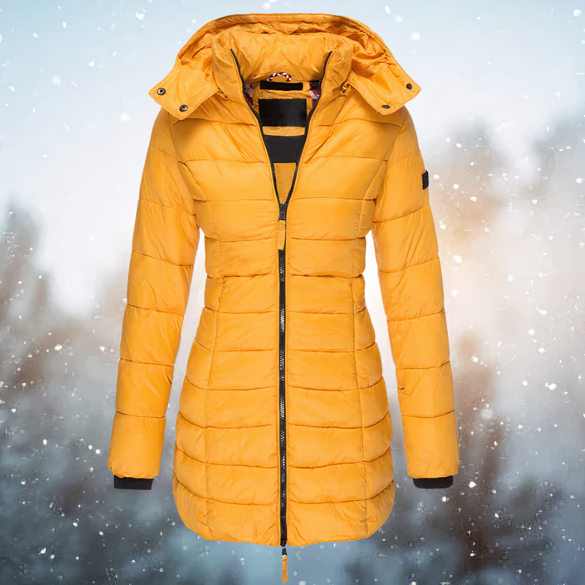 Women's Mid-Length Hooded Parka with Cosy Lining for Winter