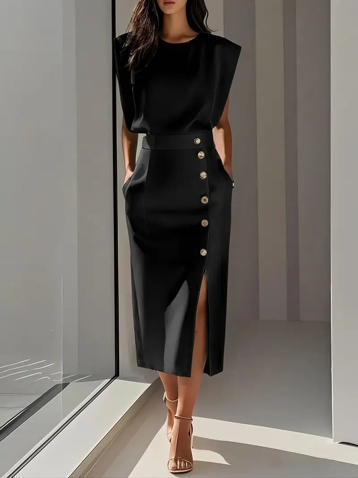 Dalia | Robe midi fendue sur le côté