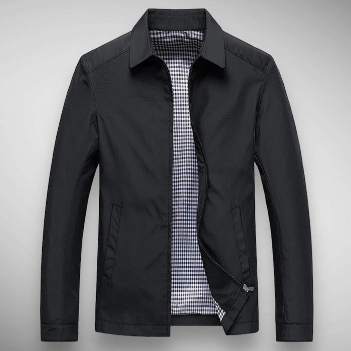 Herren-Harringtonjacke mit Reißverschluss und Karofutter