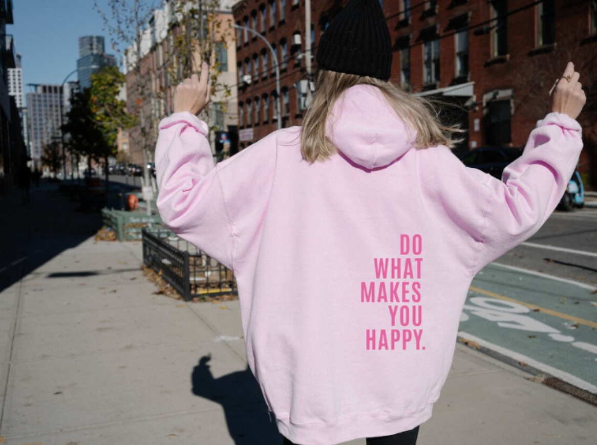 Hoodie with Bold Lettering Print for Casual Everyday Wear