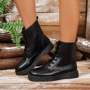 Botas militares de mujer con cordones y suela de plataforma