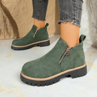 Bottines pour femme à semelle épaisse avec fermeture zippée sur le côté
