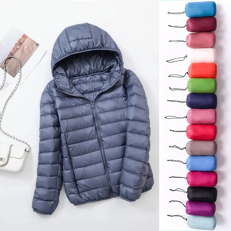 Women's Reversible Down Jacket with Fitted Silhouette