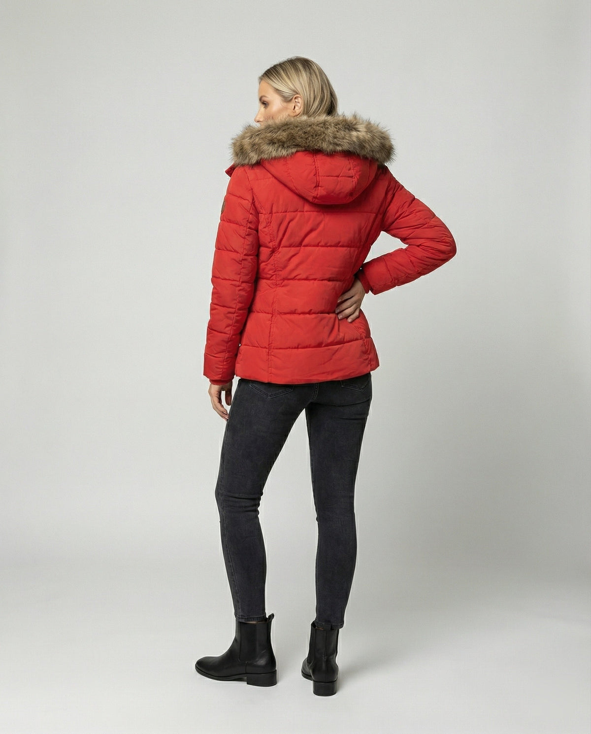 Water-Repellent Winter Jacket with Fleece Lining and Hood