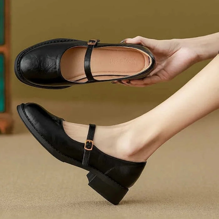Damen-Mary-Jane-Schuhe mit niedrigem Blockabsatz