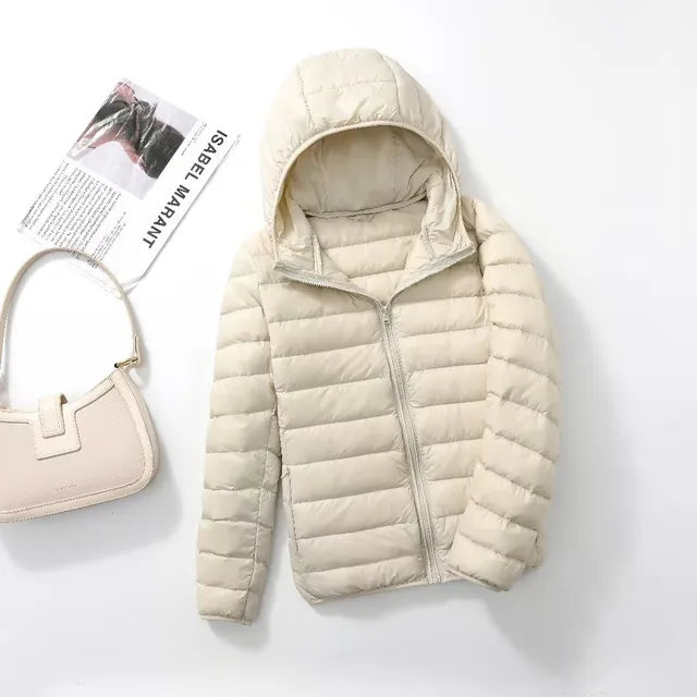 Women's Ultralight Packable Down Coat with Hood