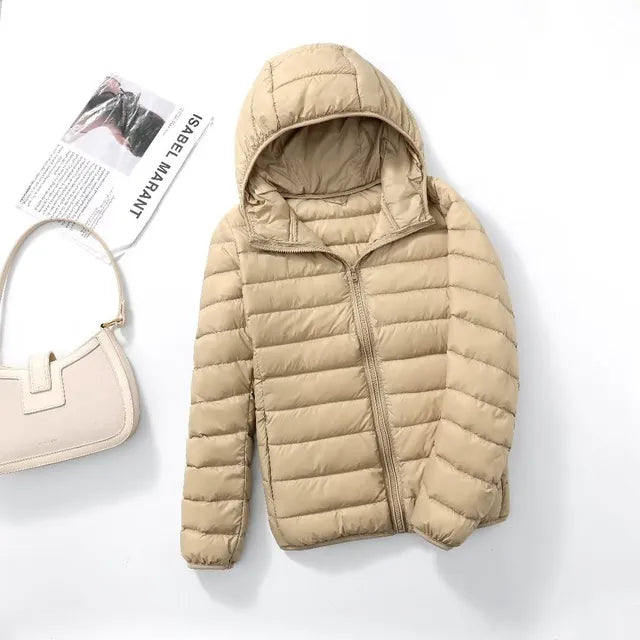 Women's Ultralight Packable Down Coat with Hood