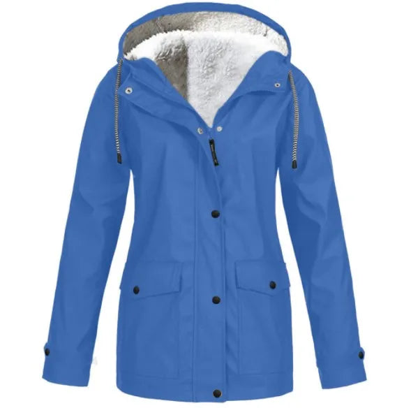 Women's Windproof and Waterproof Outdoor Jacket with Fleece Lining