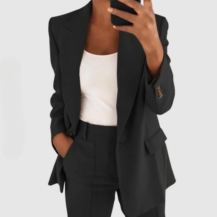 Conjunto de dos piezas para mujer con blazer y pantalones ajustados