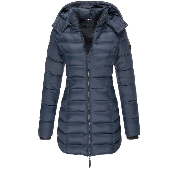 Veste d’hiver matelassée unisexe à capuche et fermeture éclair
