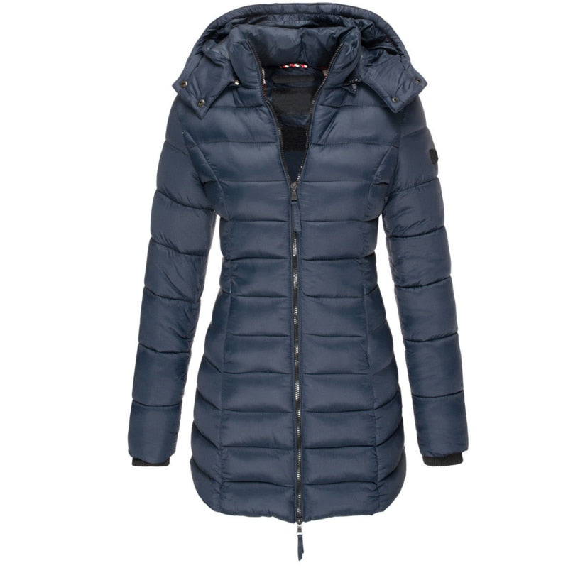 Unisex Padded Winter Jacket with Hood and Zip