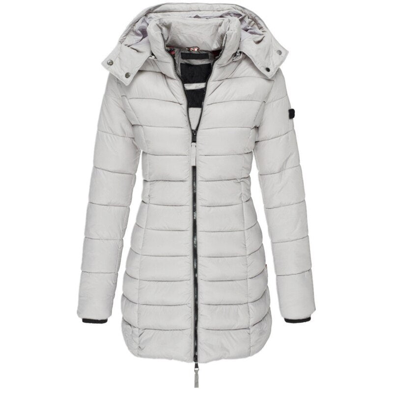 Unisex Padded Winter Jacket with Hood and Zip