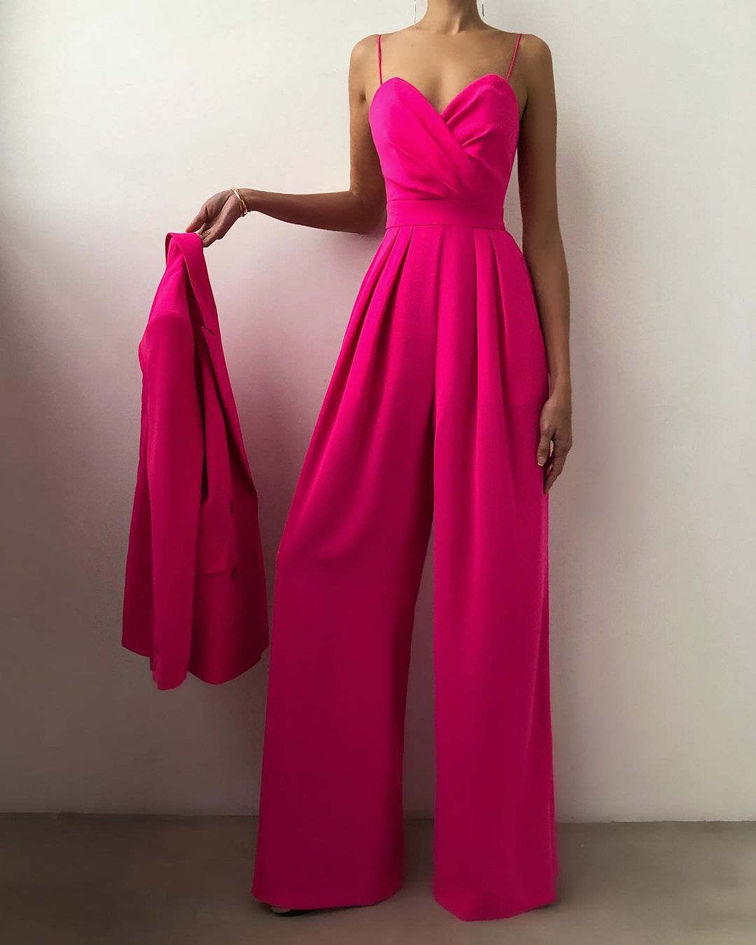 Women's Strappy Wide Leg Jumpsuit in Cotton Blend