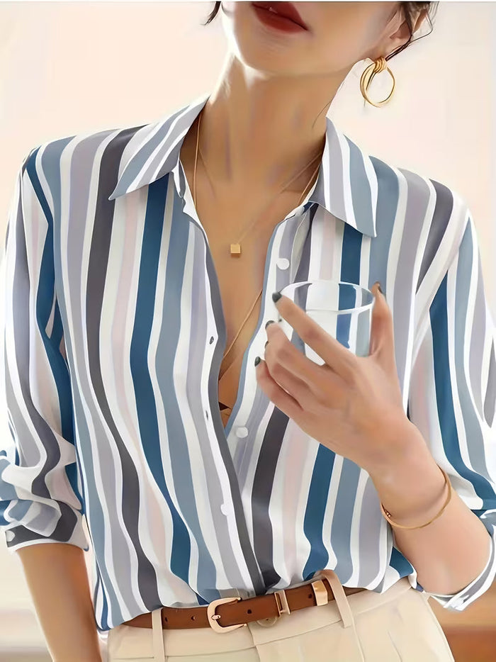 Serena | Camisa às riscas com botões