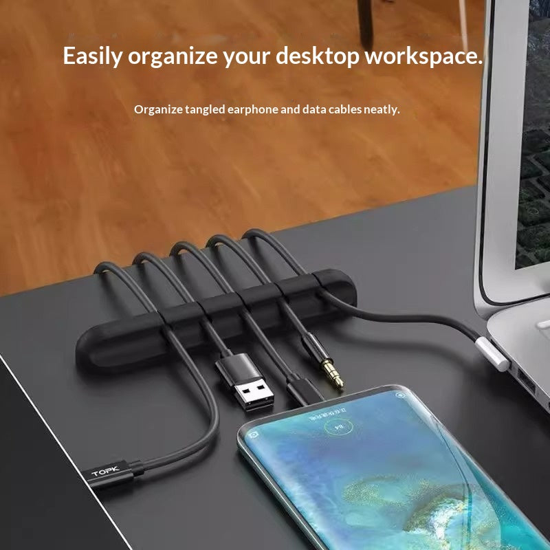 Silicone Desk Cable Organiser With 3, 5 Or 7 Cable Slots