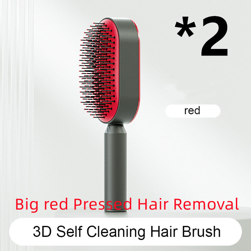 Self-Cleaning Airbag Hair Brush With Scalp Massage, Anti-Static