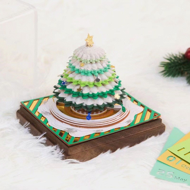Christmas Tree 3D Paper Carving Notebook Memo Pad Decor