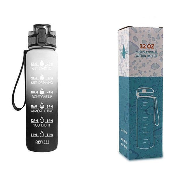 1L Tritan Water Bottle With Time Marker And Flip Cover