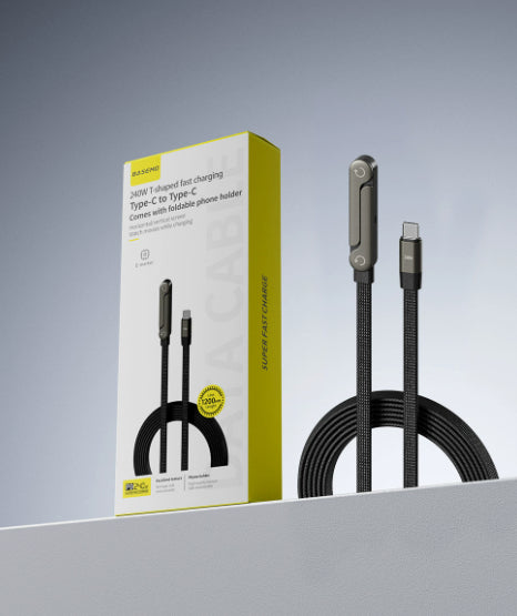 Foldable 2-in-1 Fast Charging Cable With Phone Stand Holder