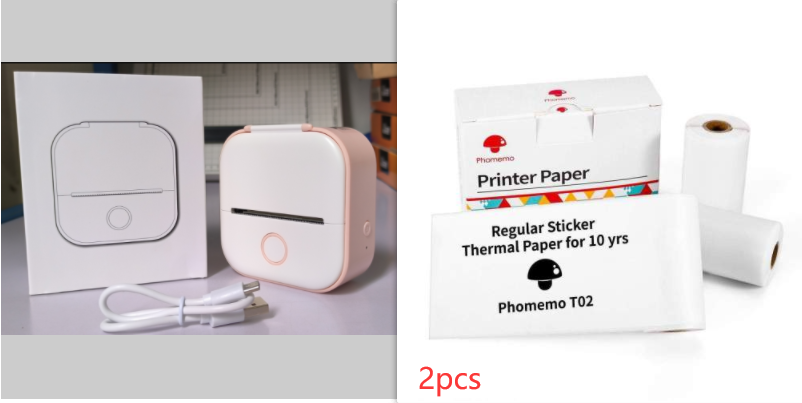 Portable Mini Bluetooth Thermal Label Printer, Inkless Printing