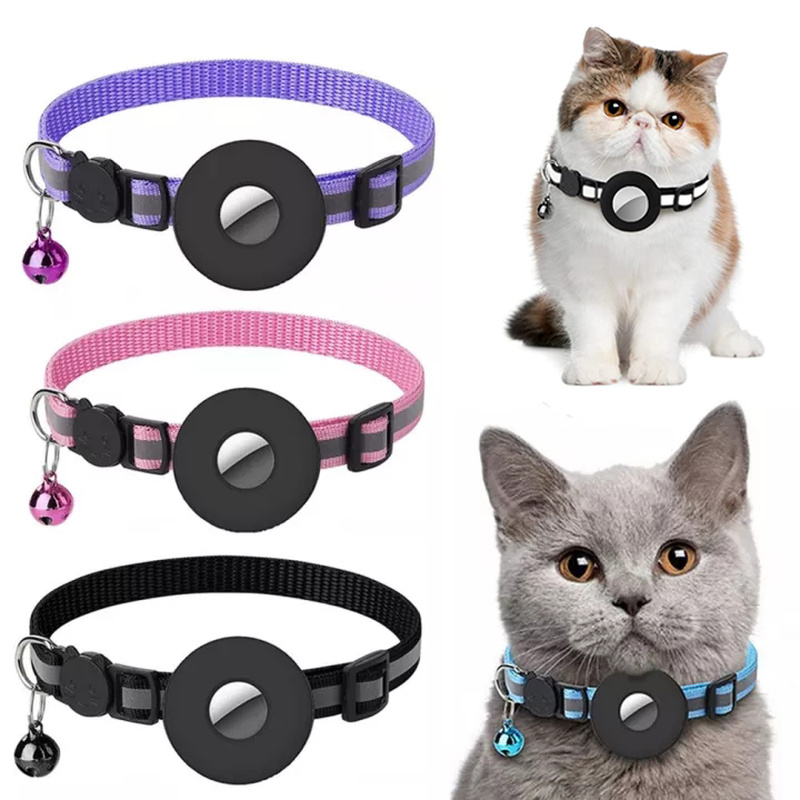 Reflective Pet Collar with Waterproof Tracker Holder Case in 16 Styles