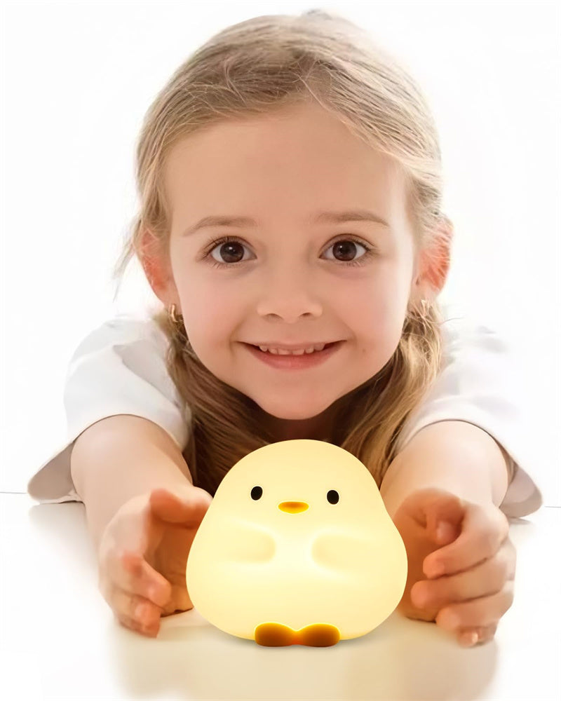 Cute Duck LED Night Lamp, Silicone USB Rechargeable Touch Light